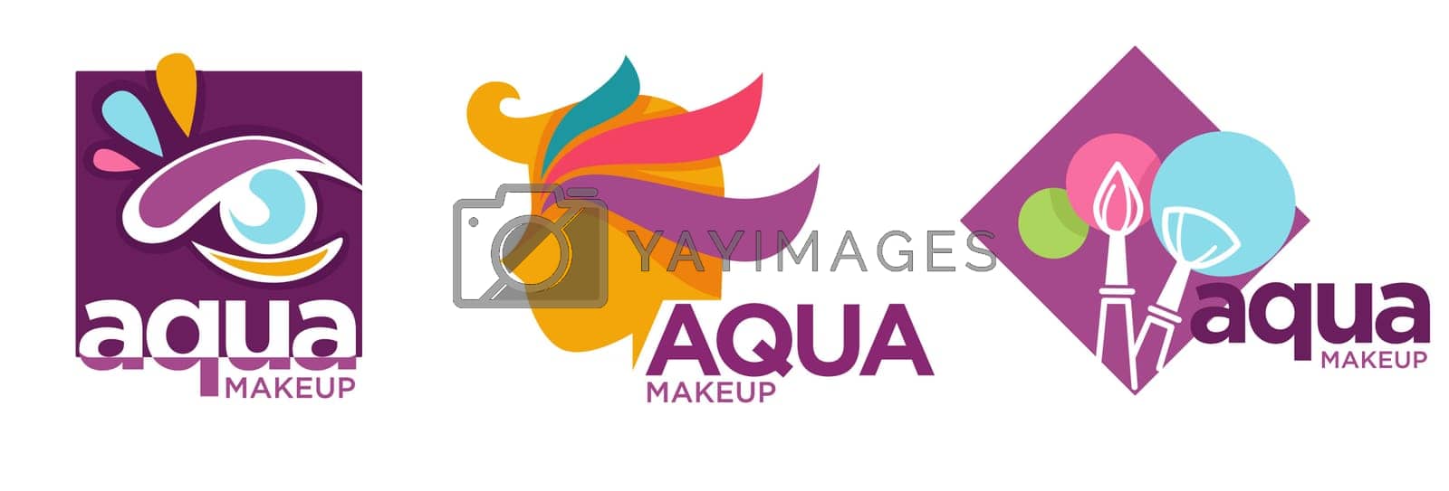 Royalty free image of Aqua makeup, emblem for beauty salon vector icon by Sonulkaster