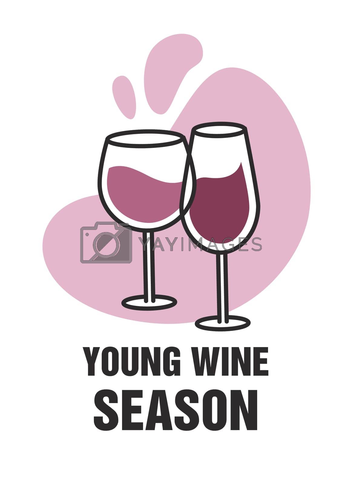 Royalty free image of Young wine season, degustation and tasting vector by Sonulkaster