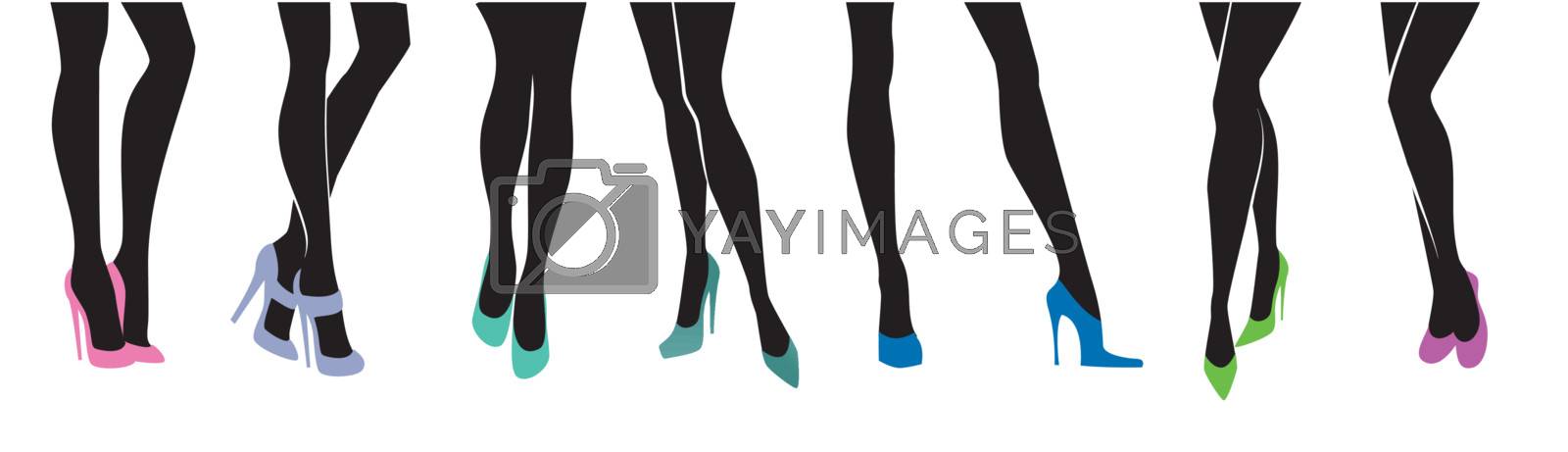 Royalty free image of Female legs with different shoes by SonneOn