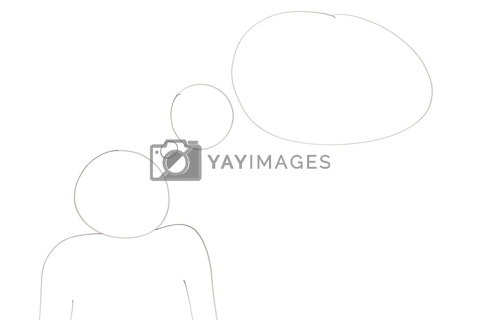 Royalty free image of Character with a thought by Wavebreakmedia