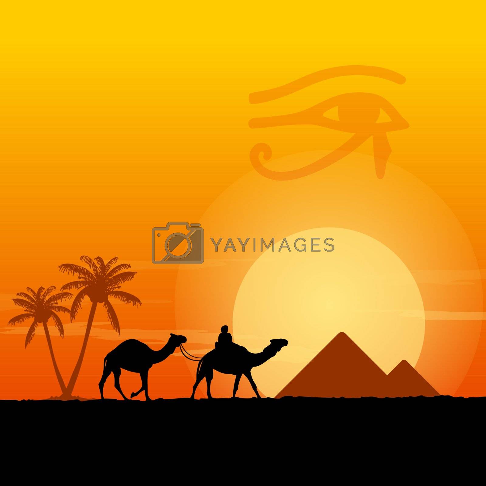 Royalty free image of Egypt symbols and Pyramids by zager