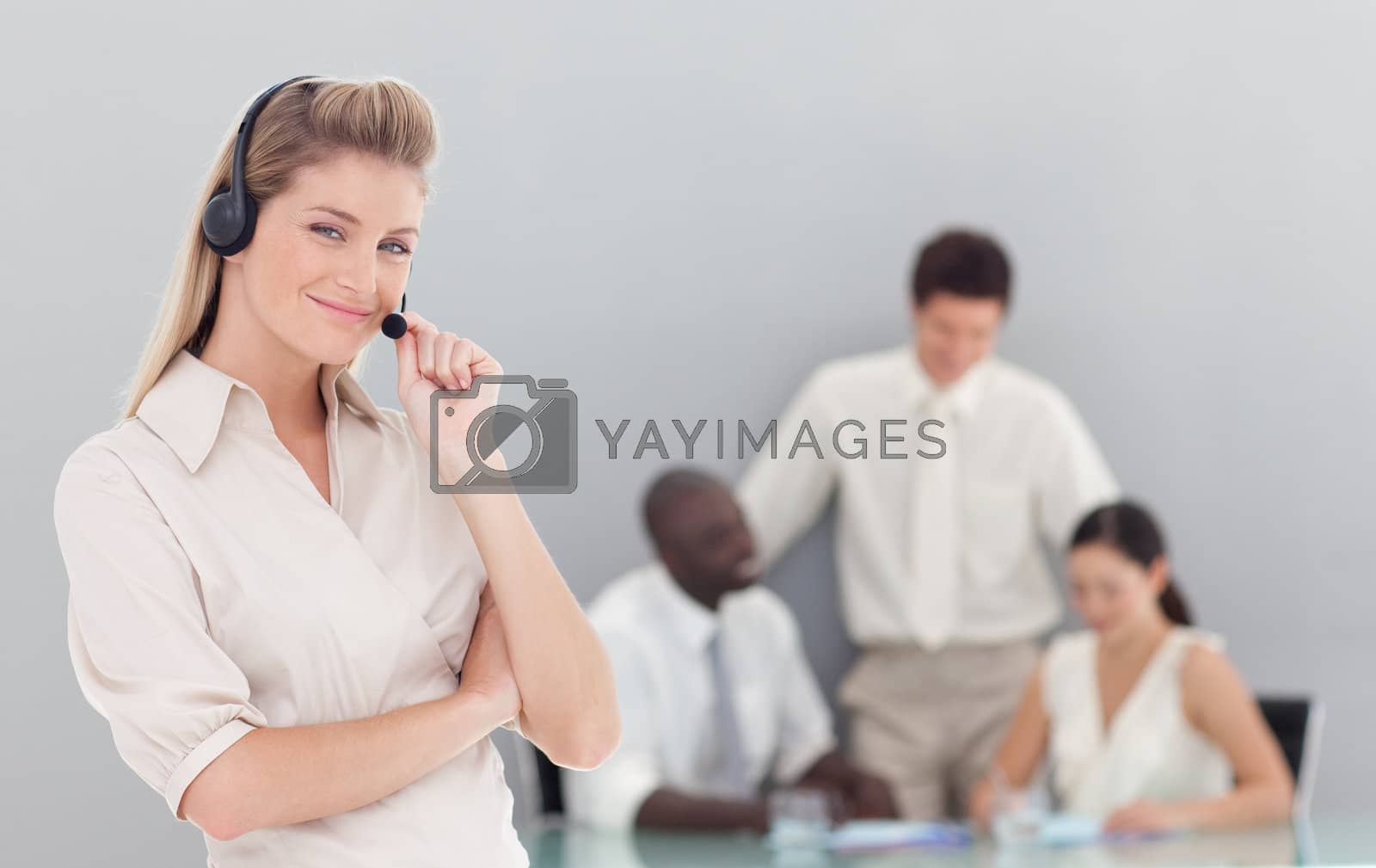 Royalty free image of Business team showing Spirit and expressing Positivity by Wavebreakmedia