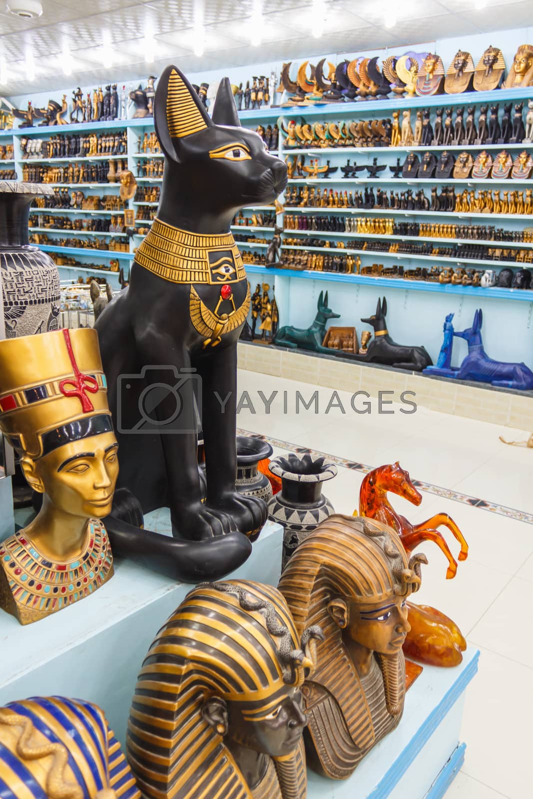 Royalty free image of Showcase in the shop with Egyptian souvenirs by oleg_zhukov