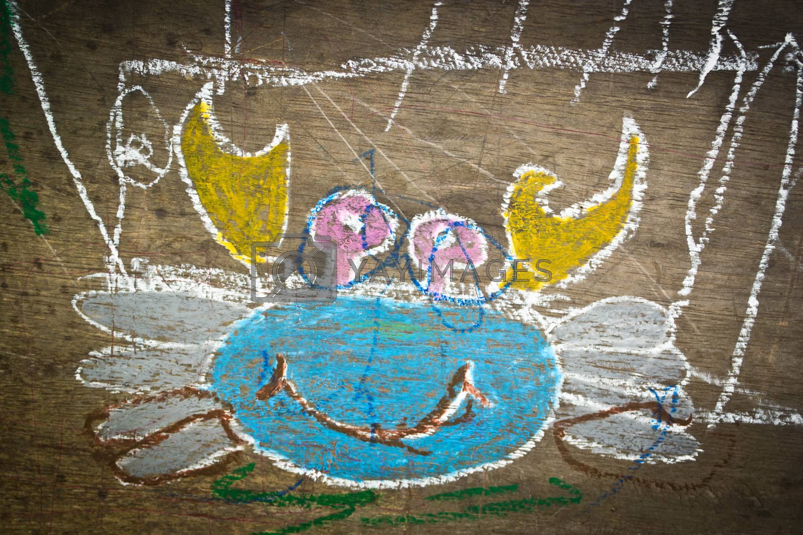 Royalty free image of drawing cartoon crab by Thanamat