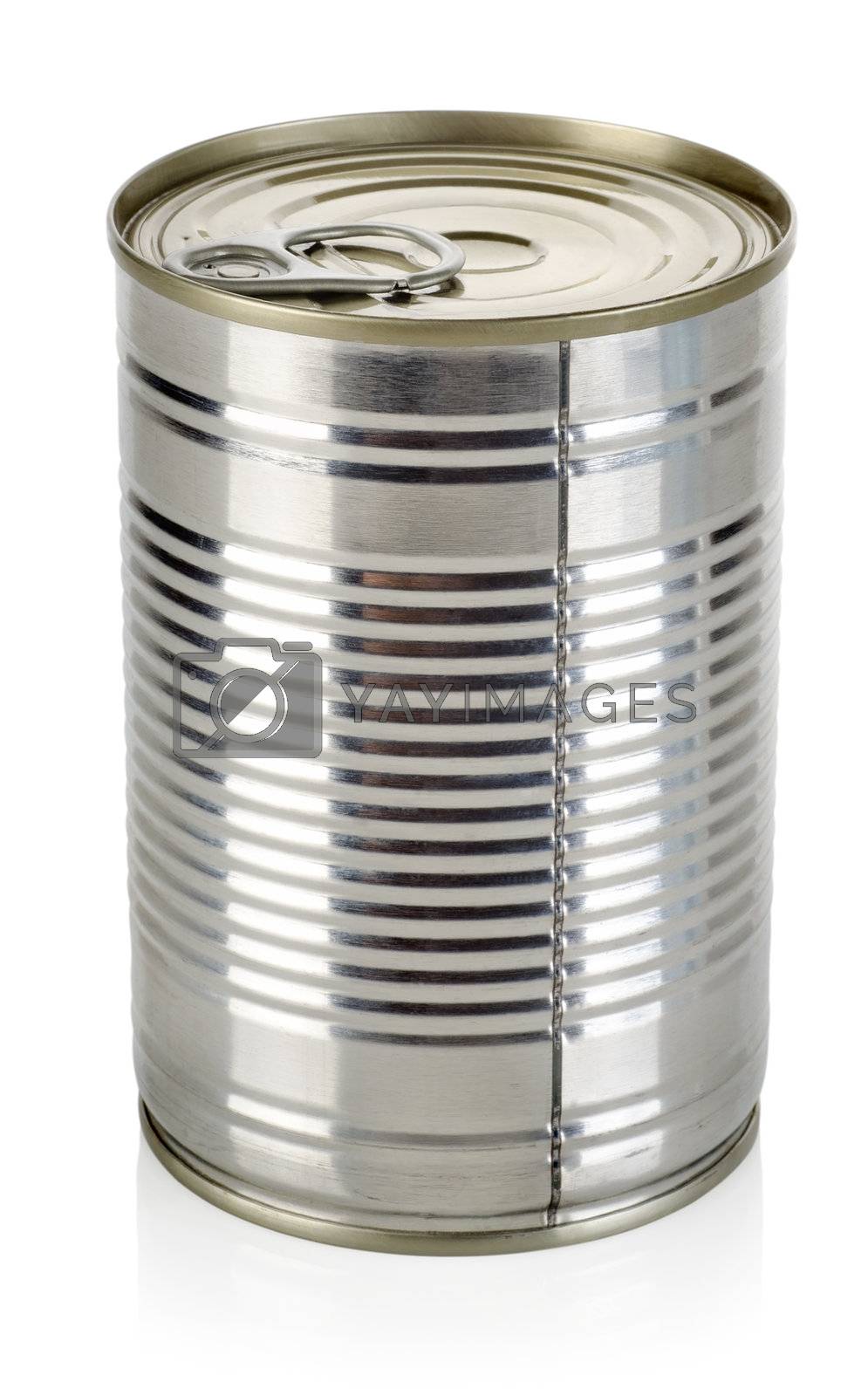 Canned food for animals isolated on a white background