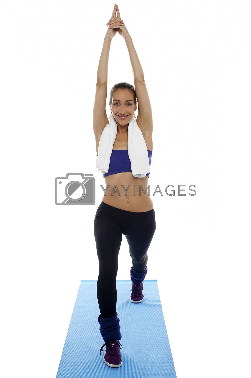 Royalty free image of Fit woman doing stretching exercise by stockyimages