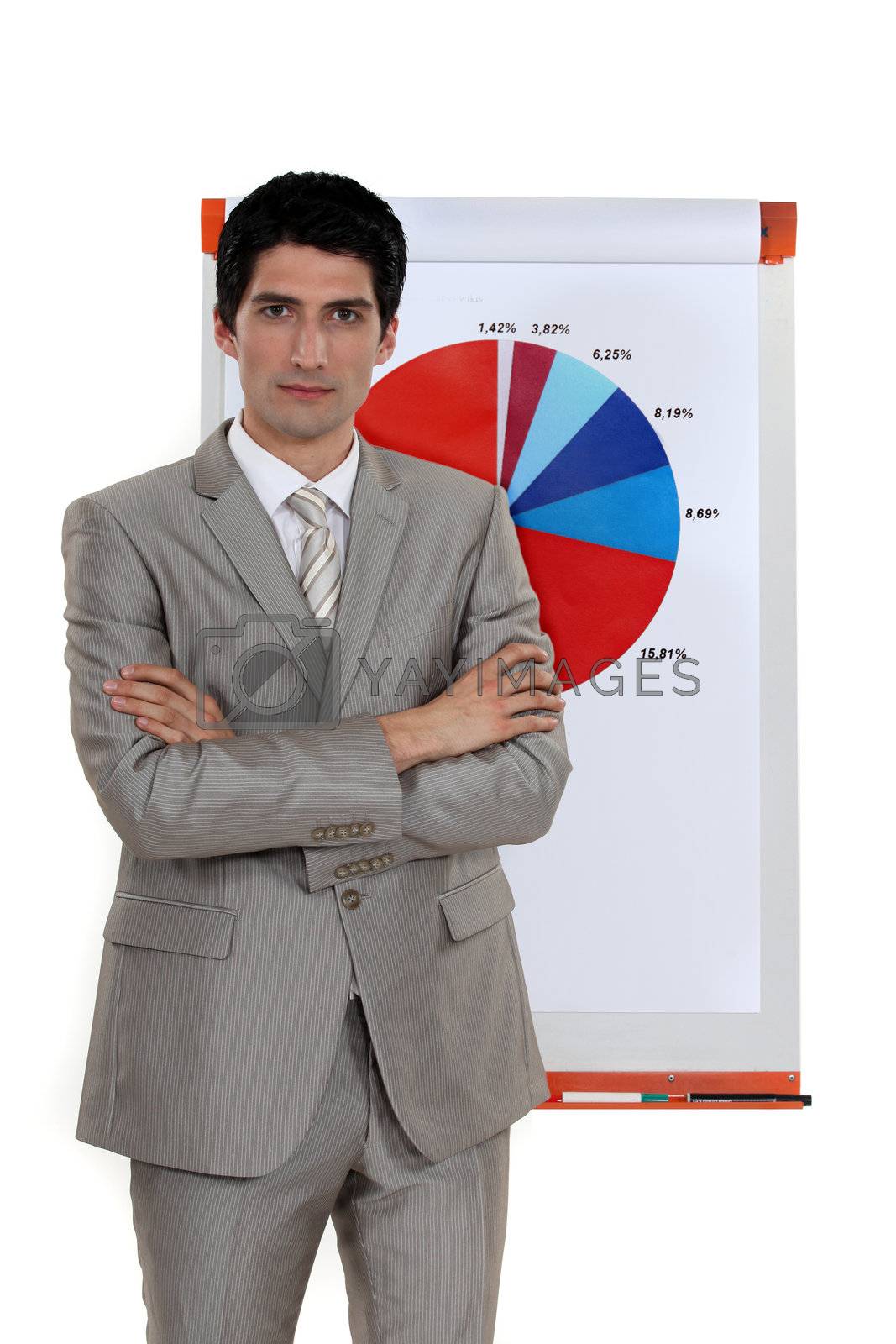 Royalty free image of businessman presenting a diagram by phovoir