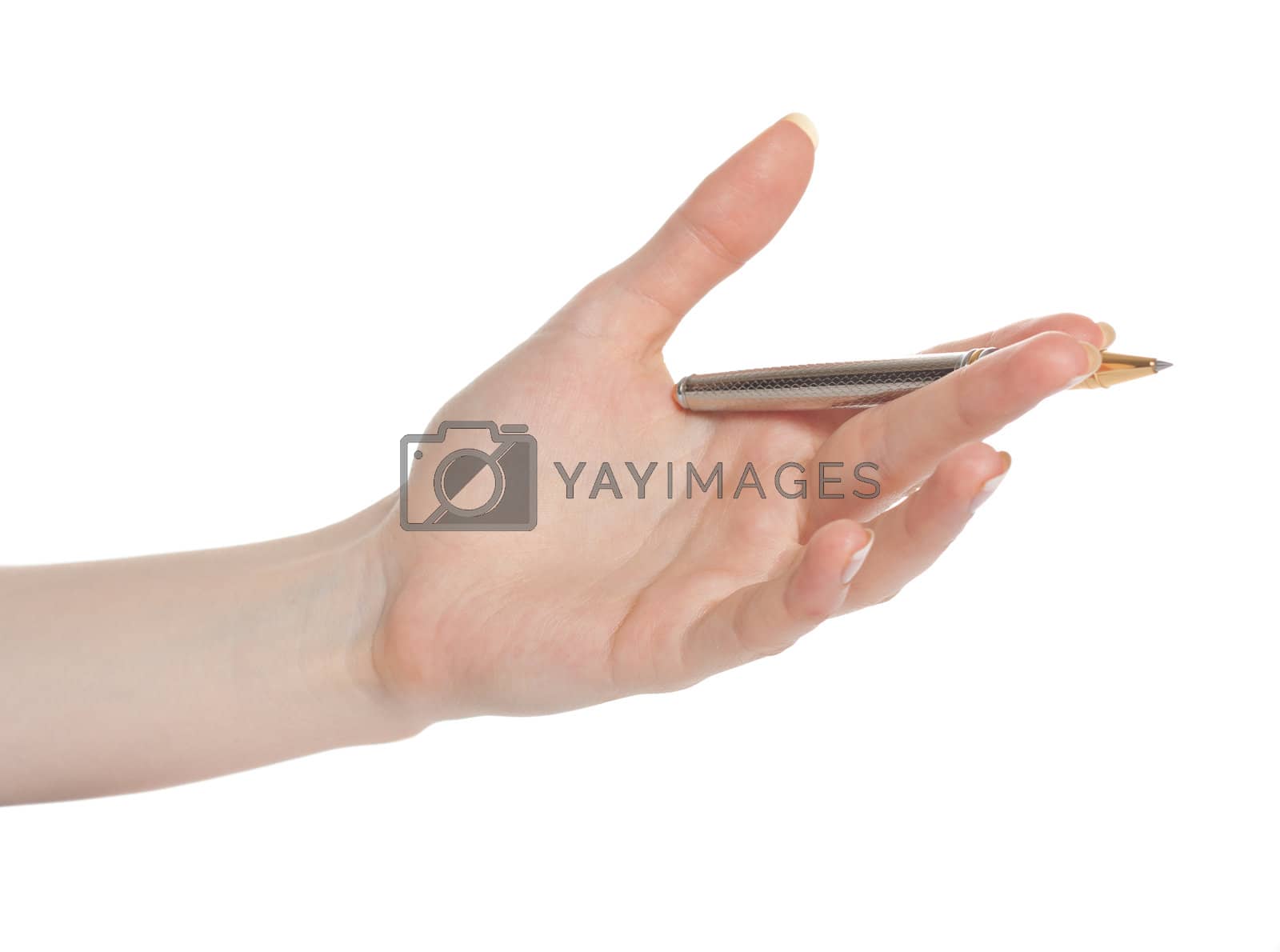 Royalty free image of Woman hand holding pen by Rebirth3d