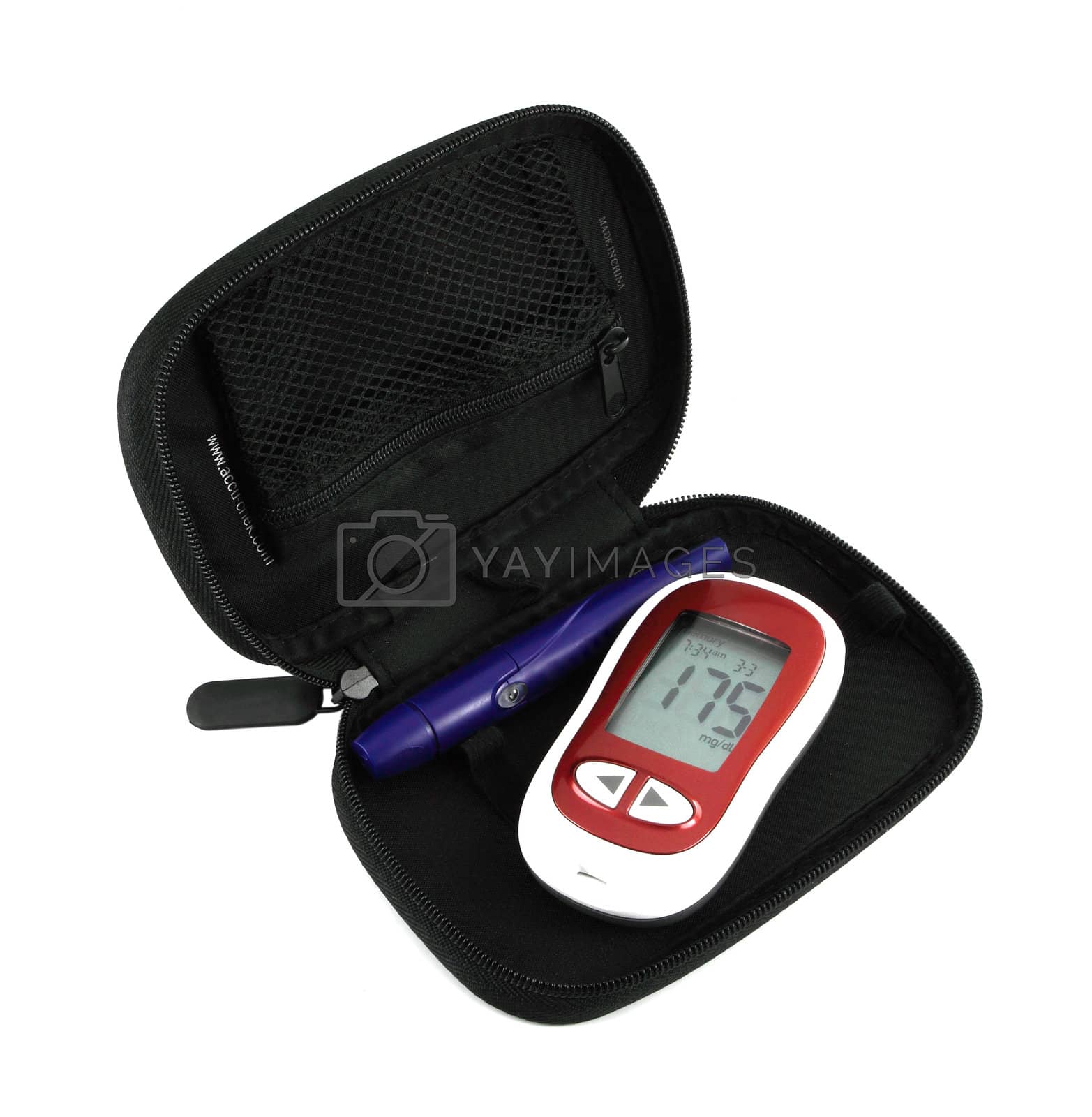 Royalty free image of Diabetic Glucometer Blood sugar or glucose level testing kit iso by geargodz
