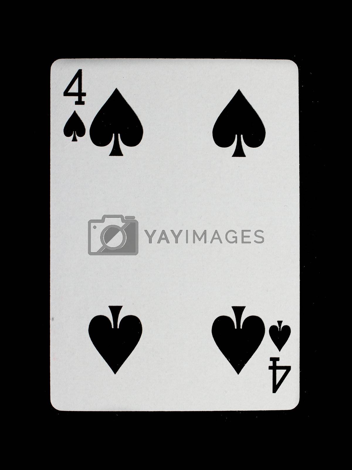 Royalty free image of Old playing card (four) isolated by michaklootwijk