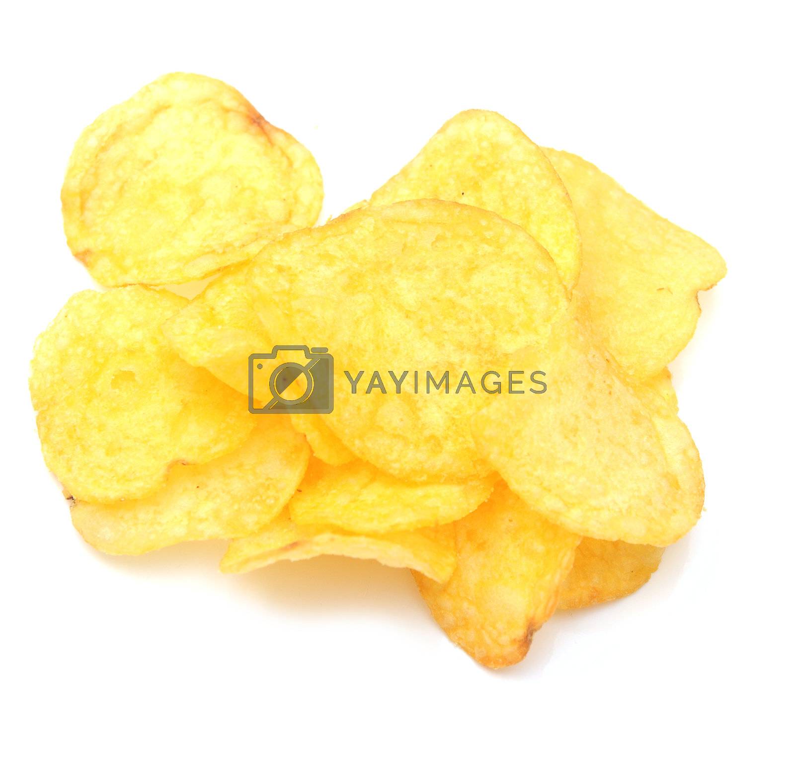 Royalty free image of Stack of potato chips isolated on white background  by inxti