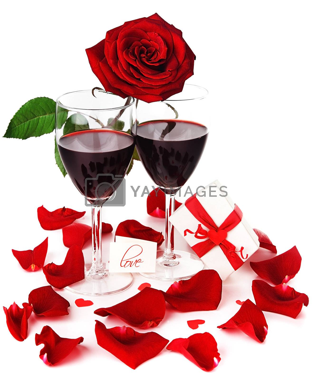 Romantic holiday drink, celebration of valentine's day, love concept