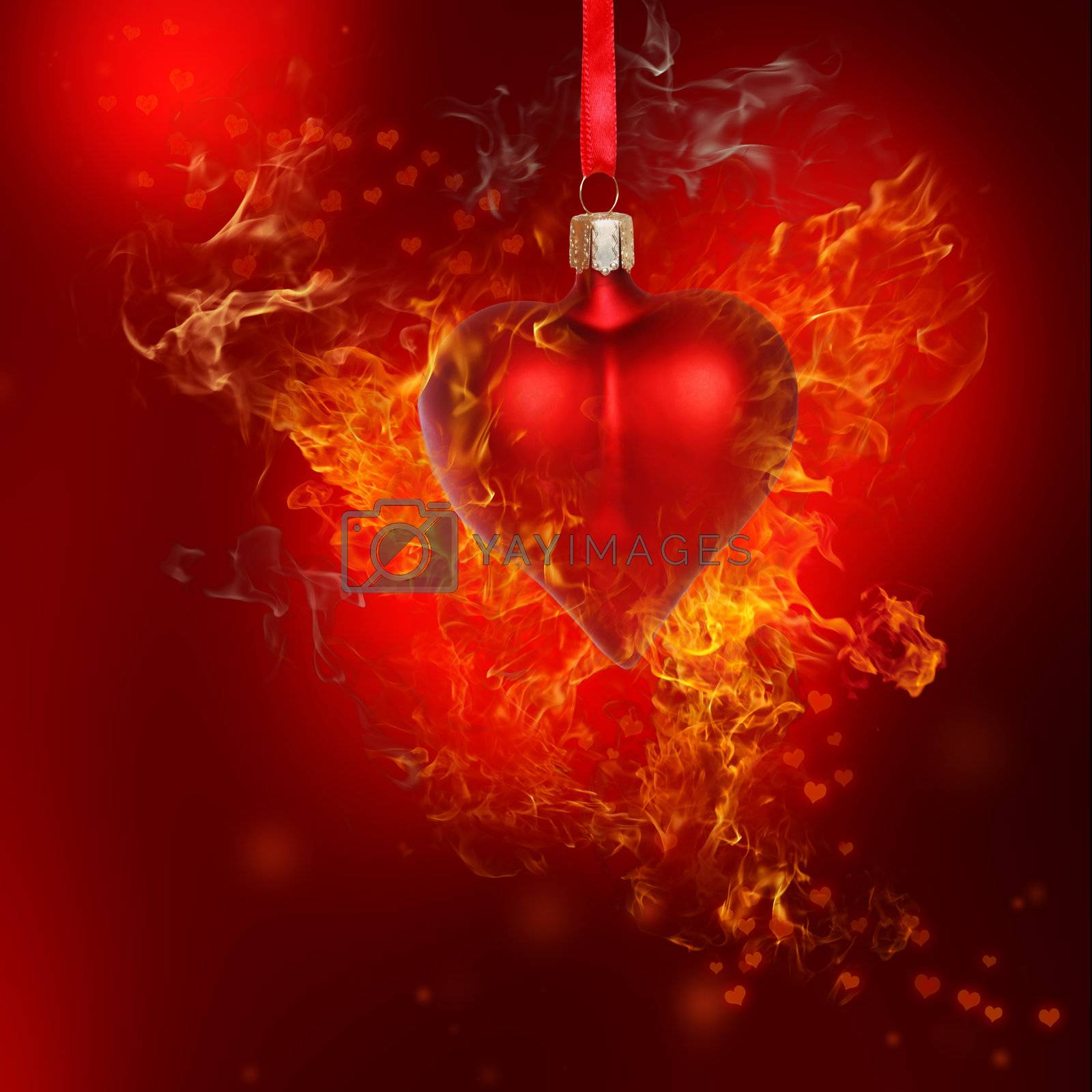 Royalty free image of Fire Heart Bauble by melpomene