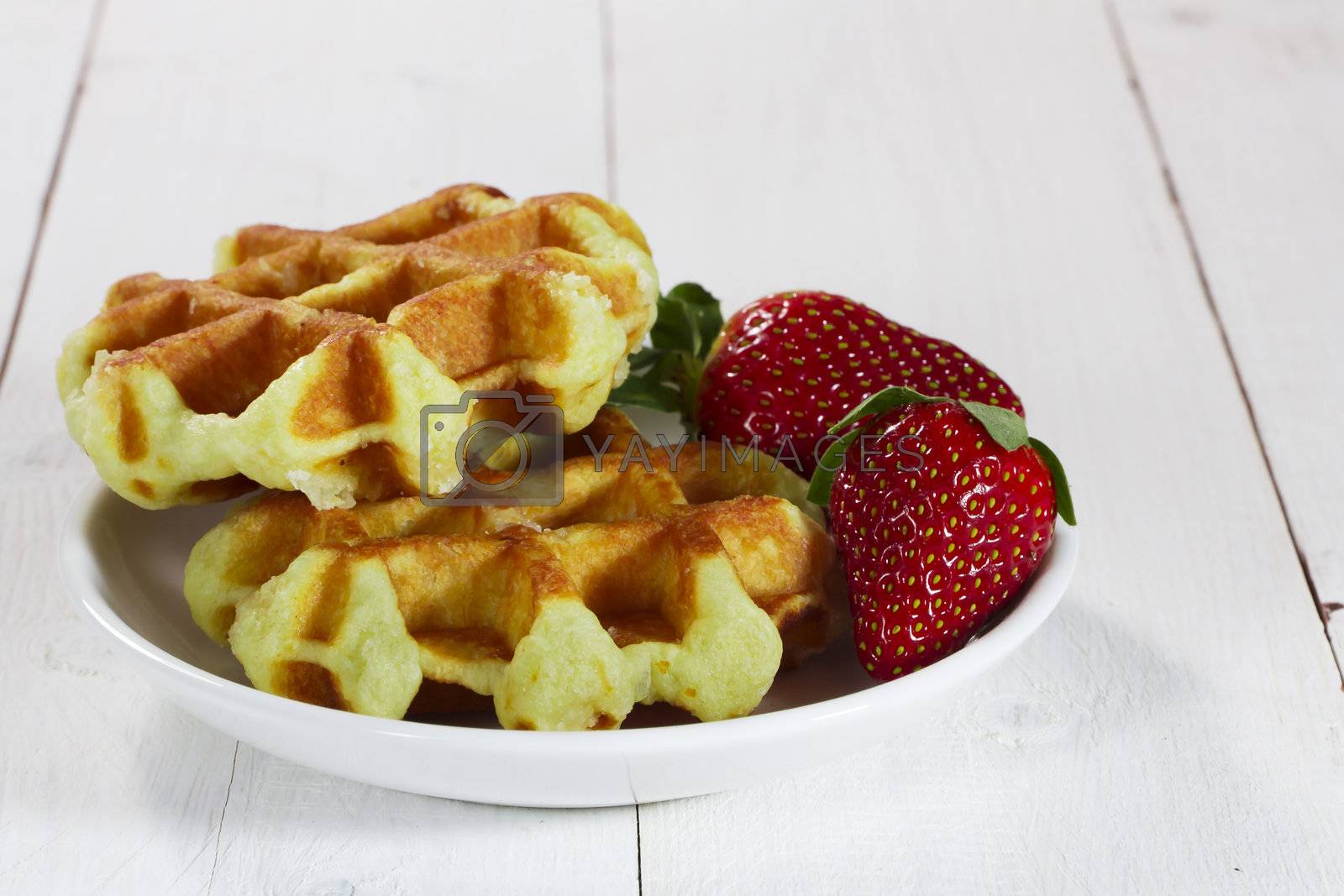 Royalty free image of Freshly baked waffles by caldix