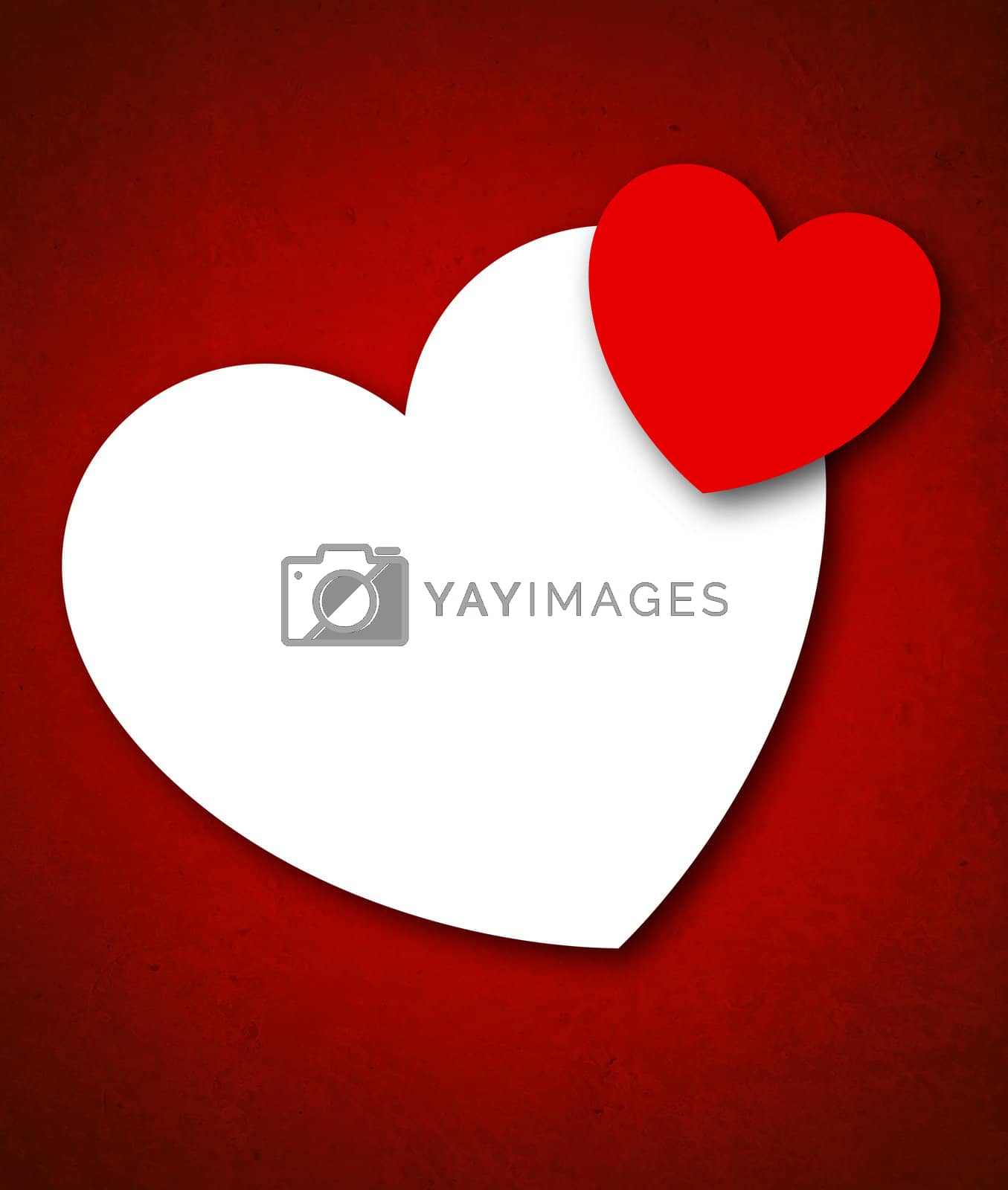 Royalty free image of Red Paper Valentine's Day Card with Two Hearts by maxpro