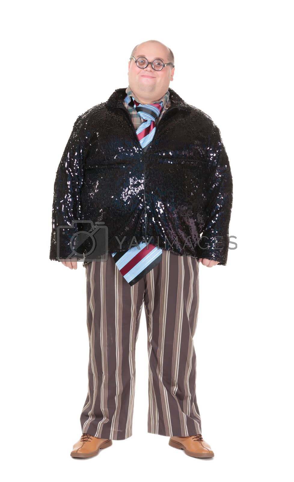 Royalty free image of Obese man with an outrageous fashion sense by Discovod