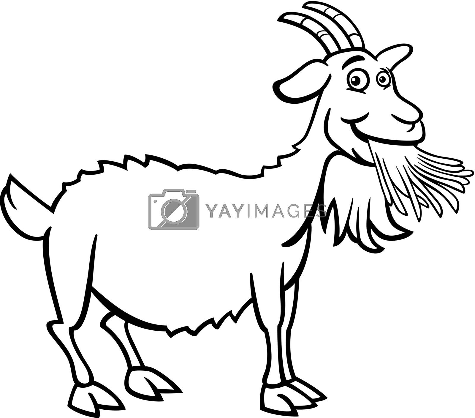 Royalty Free Vector | farm goat cartoon for coloring book by izakowski