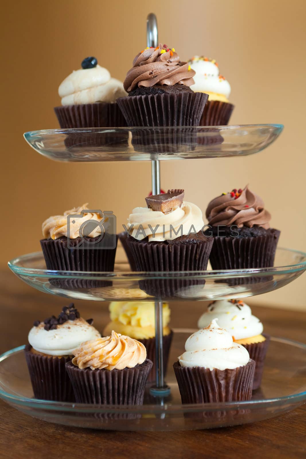 Royalty free image of Cupcakes Tiered Tray by graficallyminded