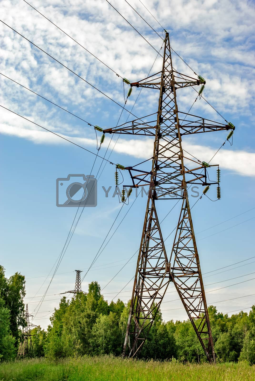 Royalty free image of High voltage power lines by mahout