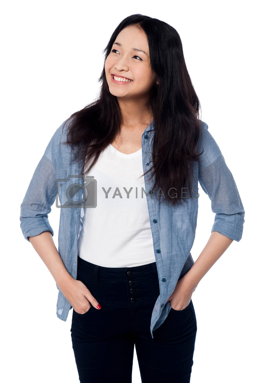 Royalty free image of Charming asian girl, casual portrait by stockyimages