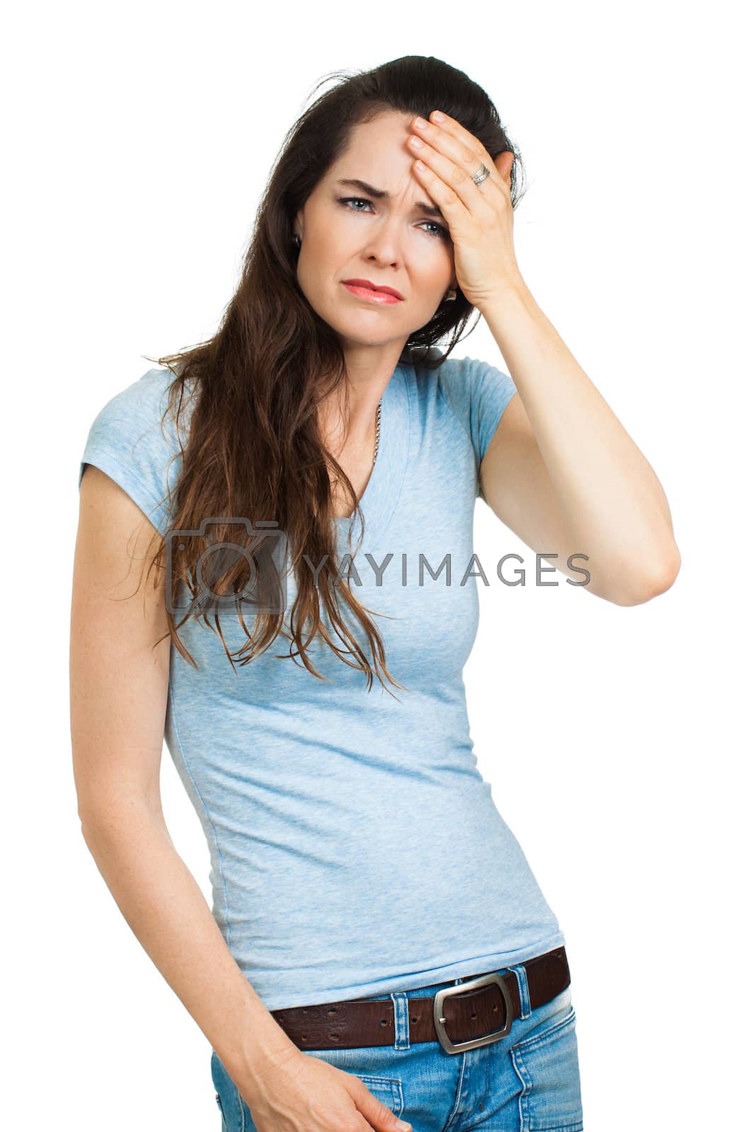 Royalty free image of Woman suffering from migraine by Jaykayl