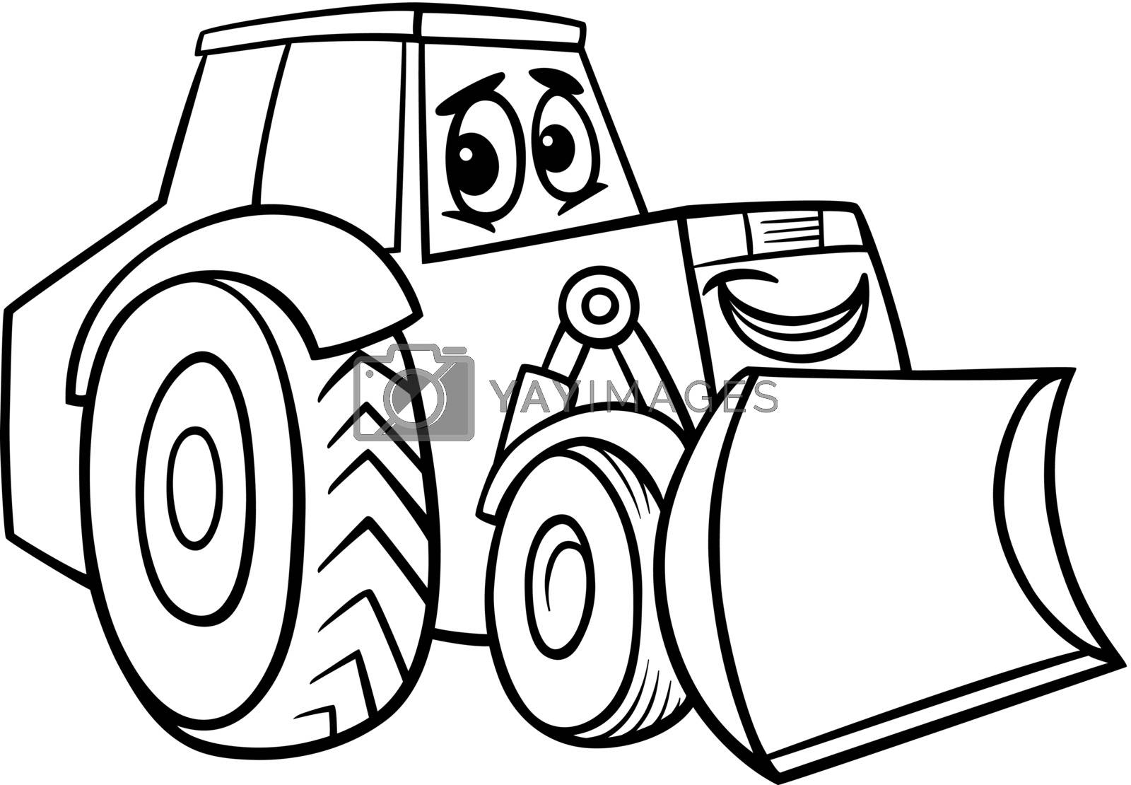 Royalty Free Vector | bulldozer cartoon for coloring book by izakowski
