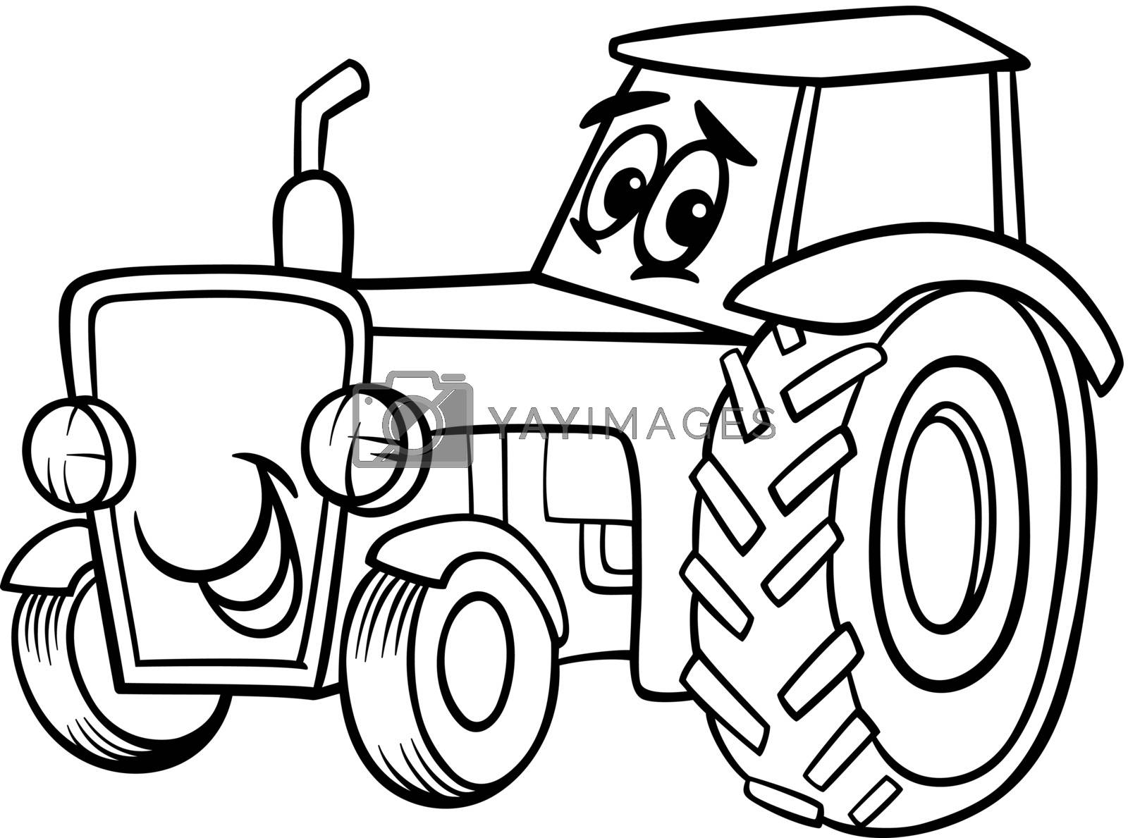 Royalty Free Vector | tractor cartoon for coloring book by izakowski