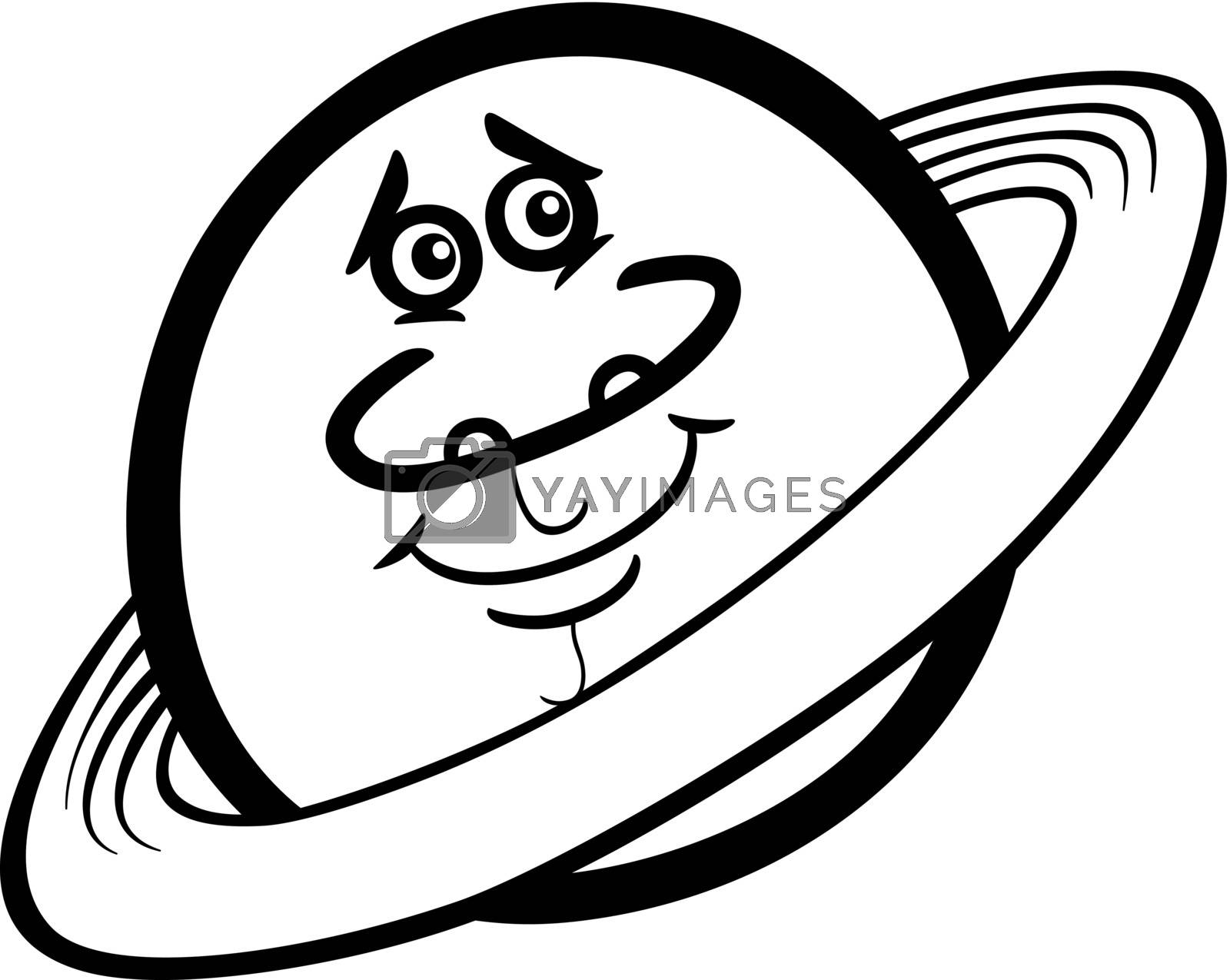 Royalty Free Vector | saturn planet cartoon coloring page by izakowski