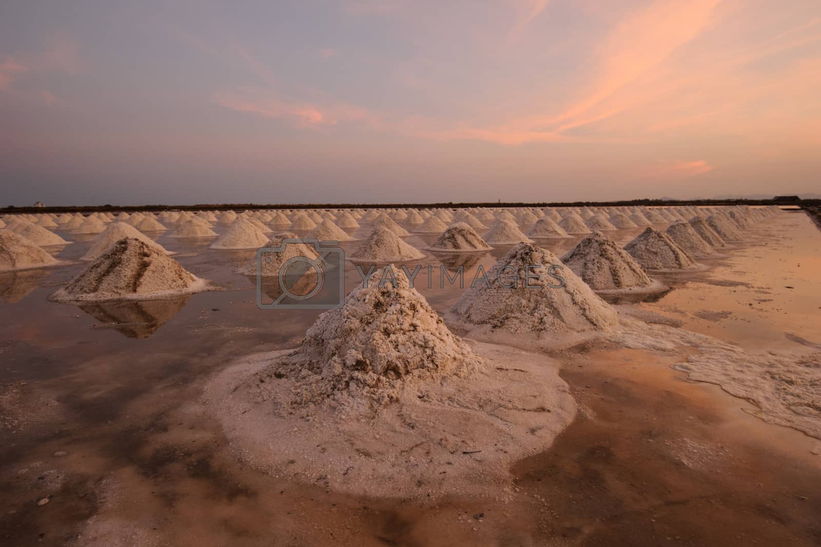 Royalty free image of Beautiful landscape of a summer with a salt farm in T้hailand. by Arun