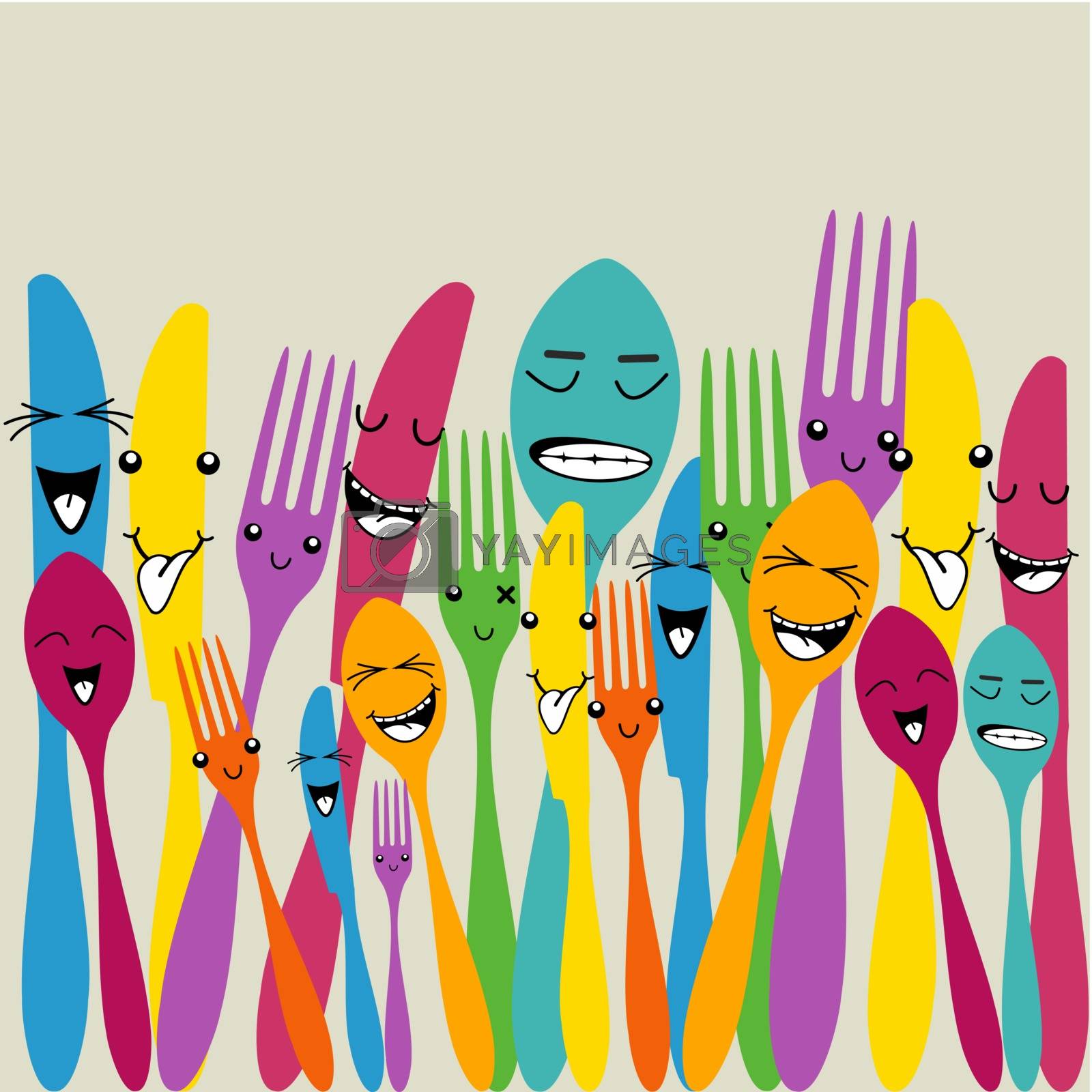 Royalty free image of Colorful silverware set by cienpies