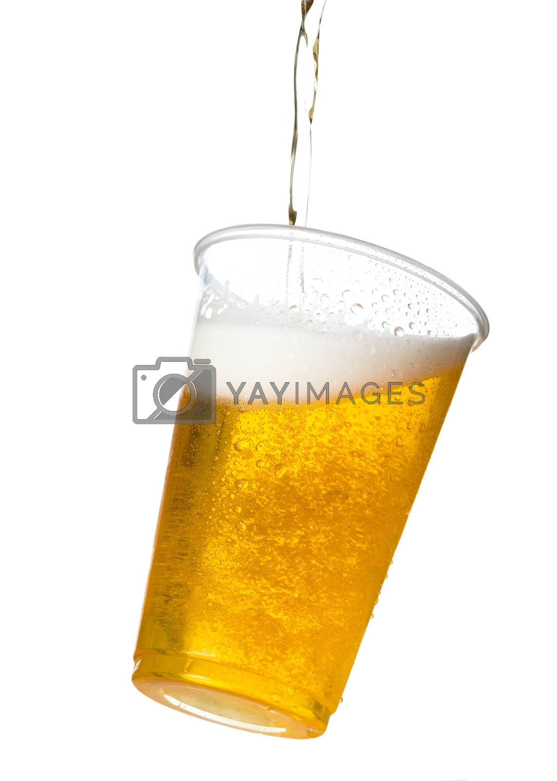 Royalty free image of Golden lager or beer in disposable plastic cup by steheap
