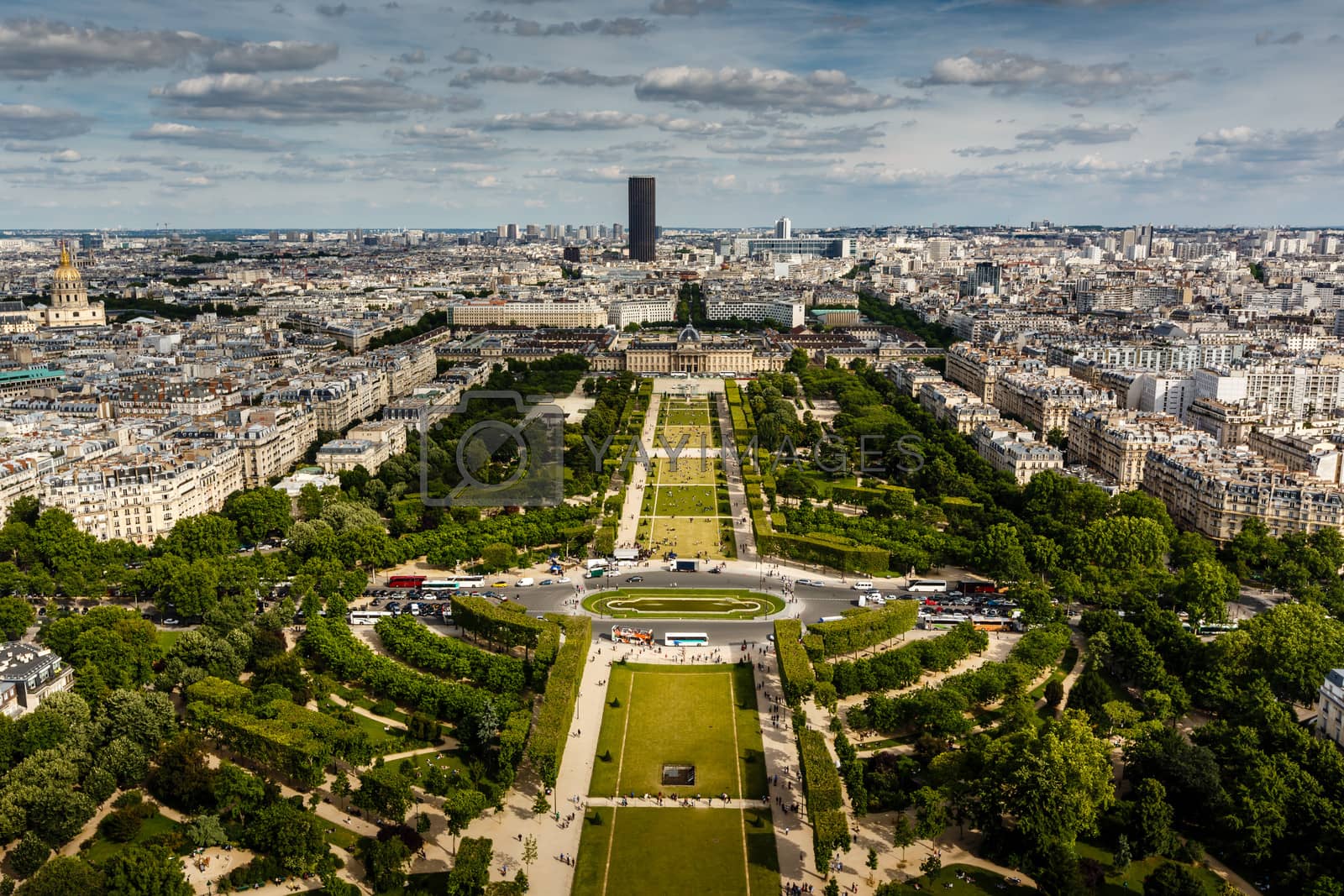 Royalty free image of Aerial View on Champ de Mars from the Eiffel Tower, Paris, Franc by anshar