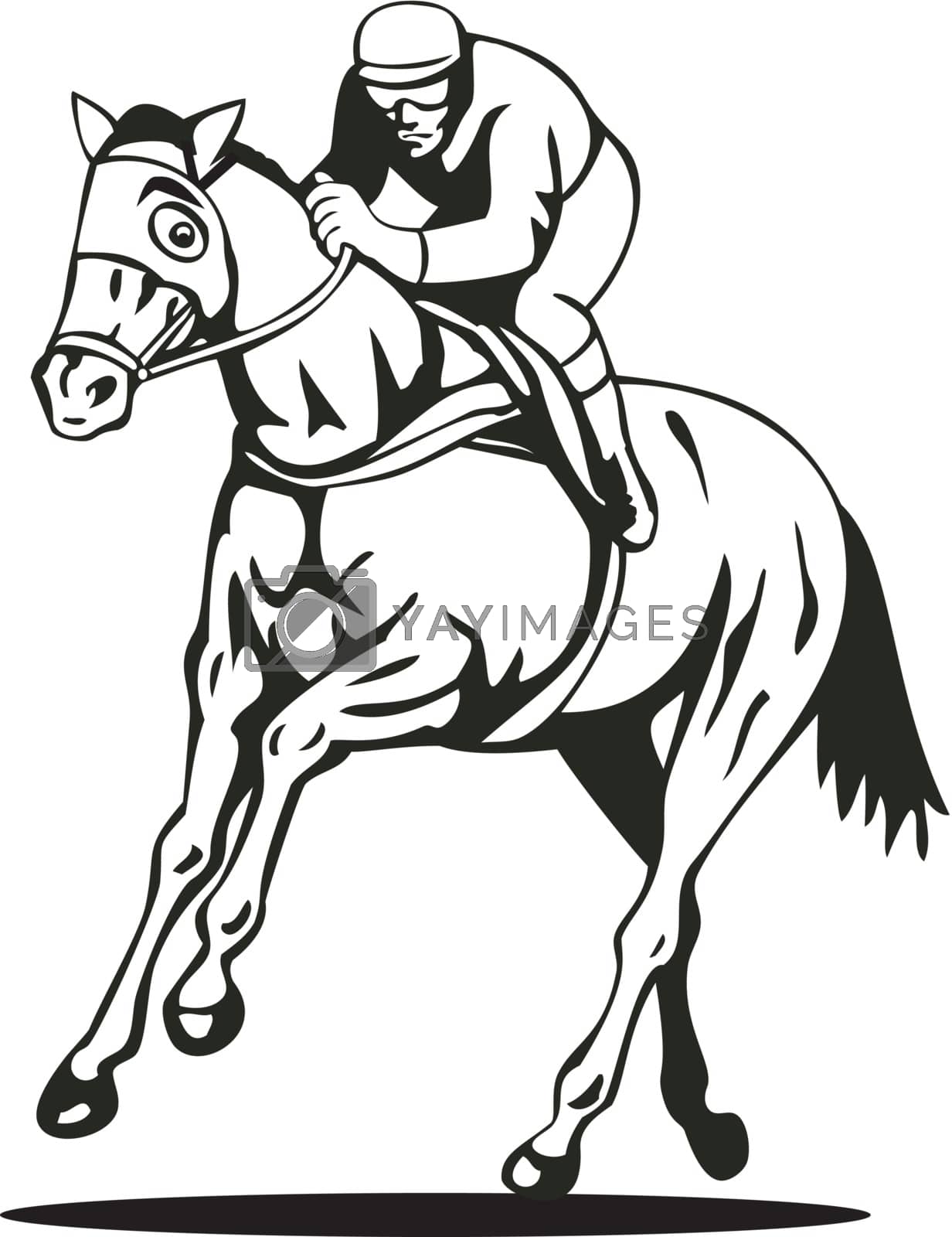 Royalty free image of Horse and Jockey Racing Retro by patrimonio