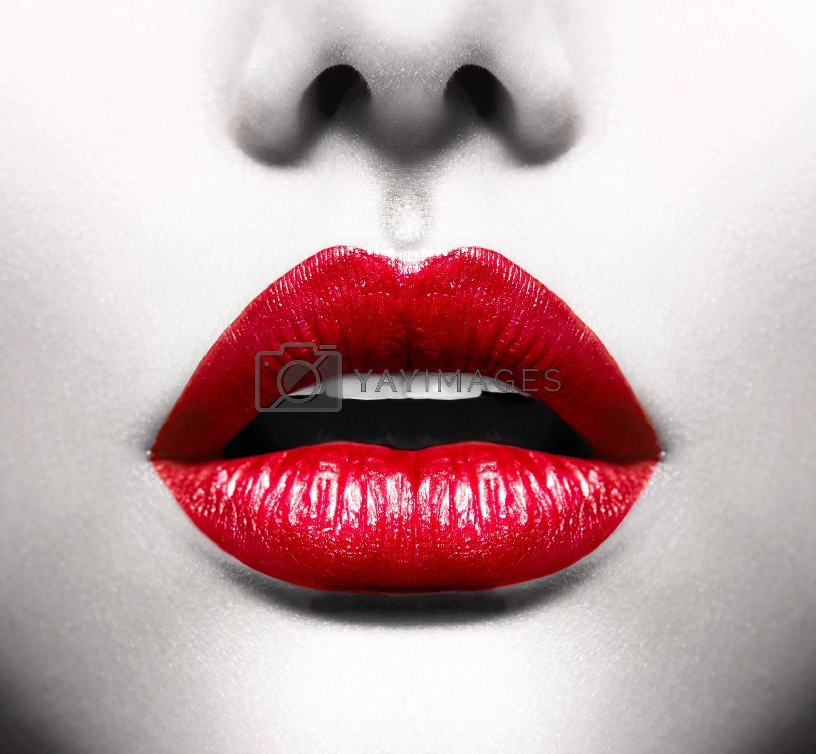 Royalty free image of Sexy Lips. Conceptual Image with Vivid Red Open Mouth by SubbotinaA