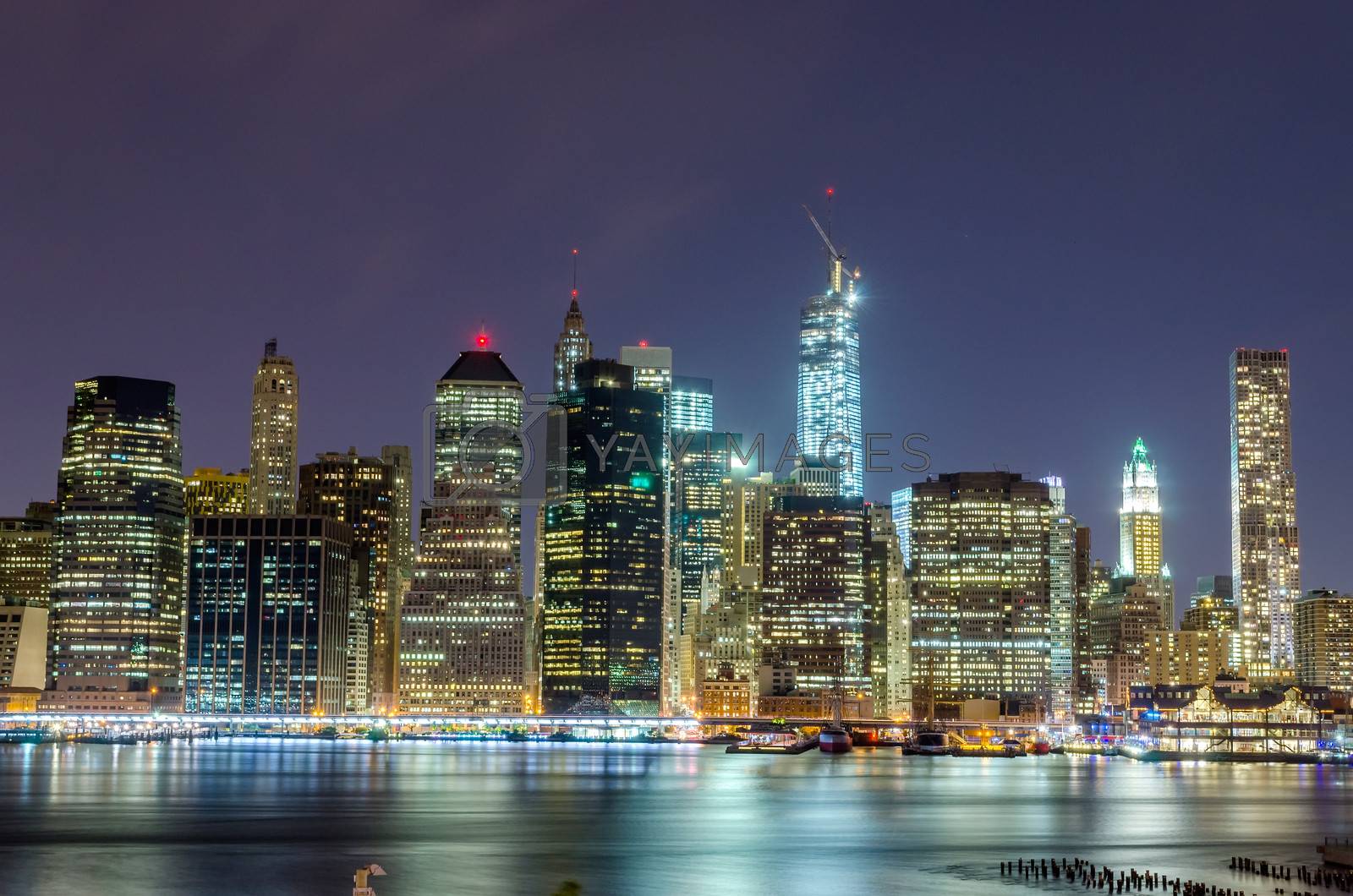 Royalty free image of Manhattan Skyline at Night by marcorubino