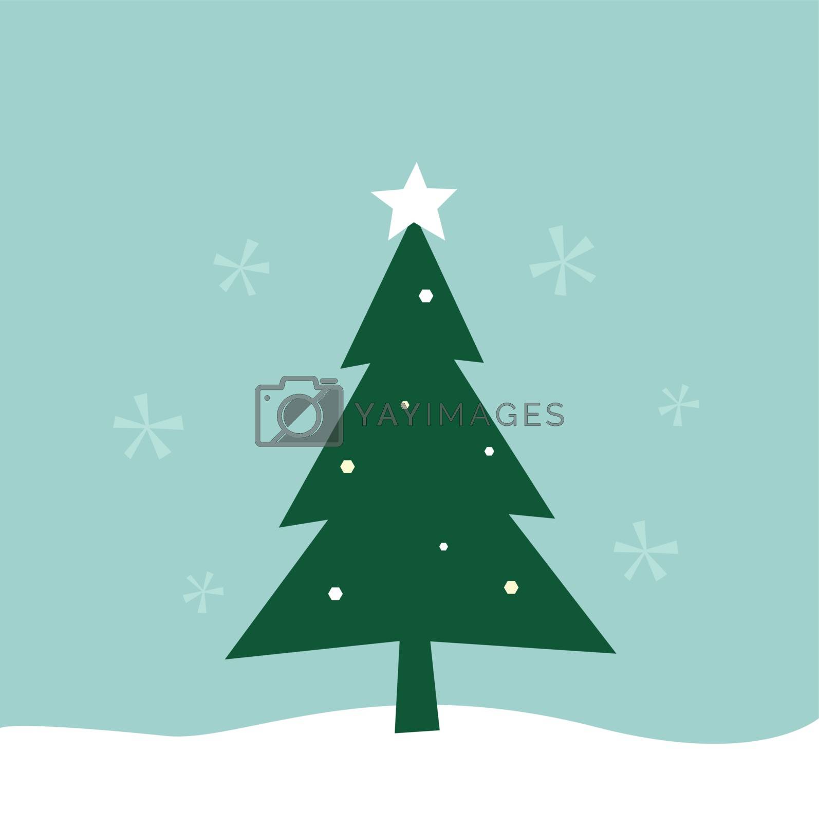 Royalty free image of Retro winter Merry Christmas Tree  by Lordalea
