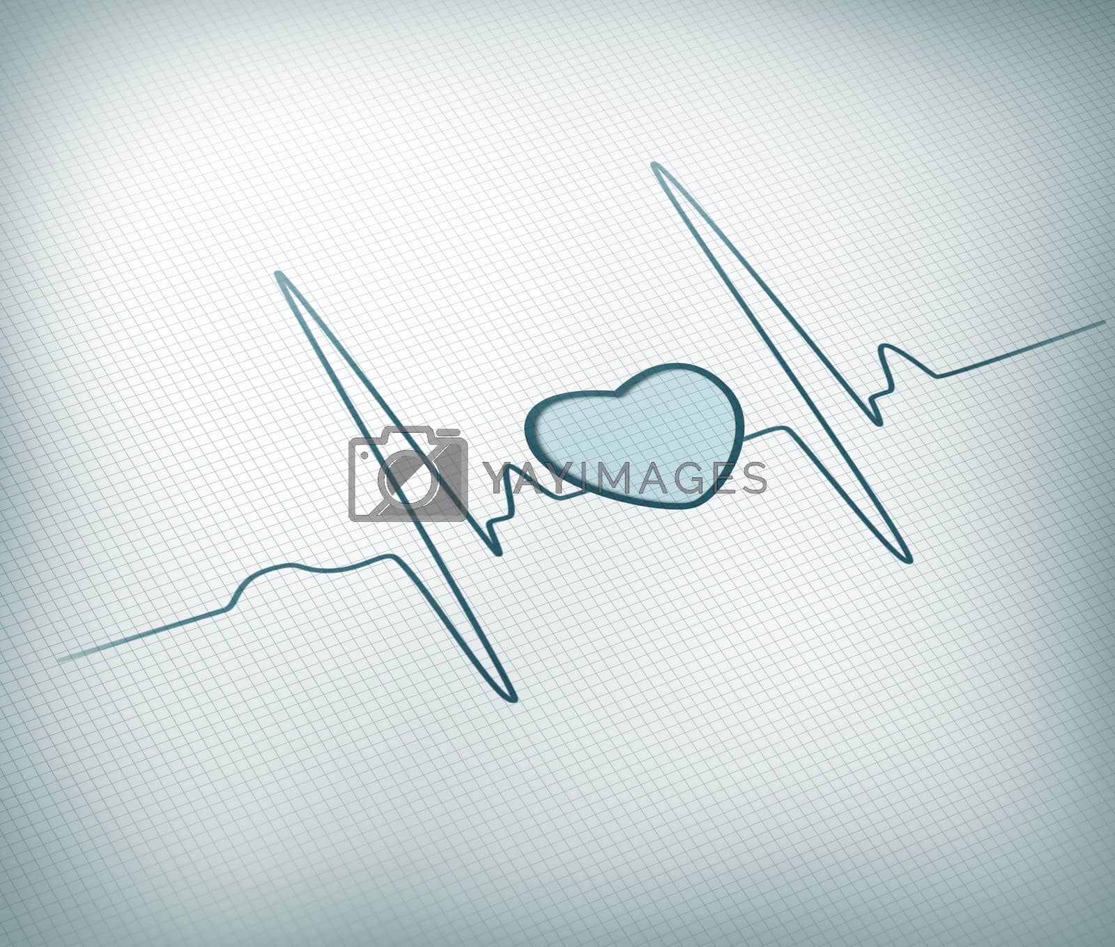 Royalty free image of Teal ECG line with healthy heart graphic by Wavebreakmedia
