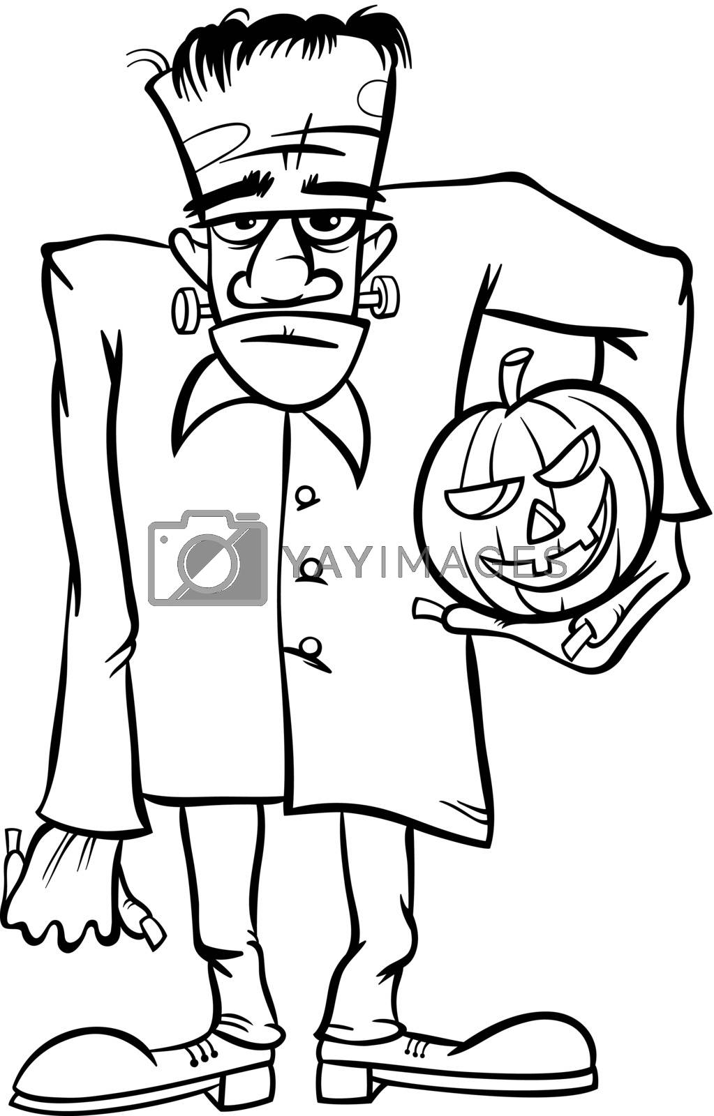 Royalty free image of frankenstein cartoon for coloring book by izakowski