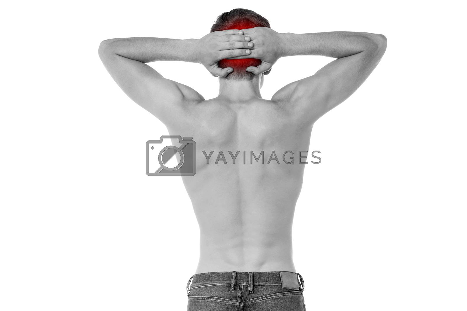 Royalty free image of Young man having a strong headache by stockyimages