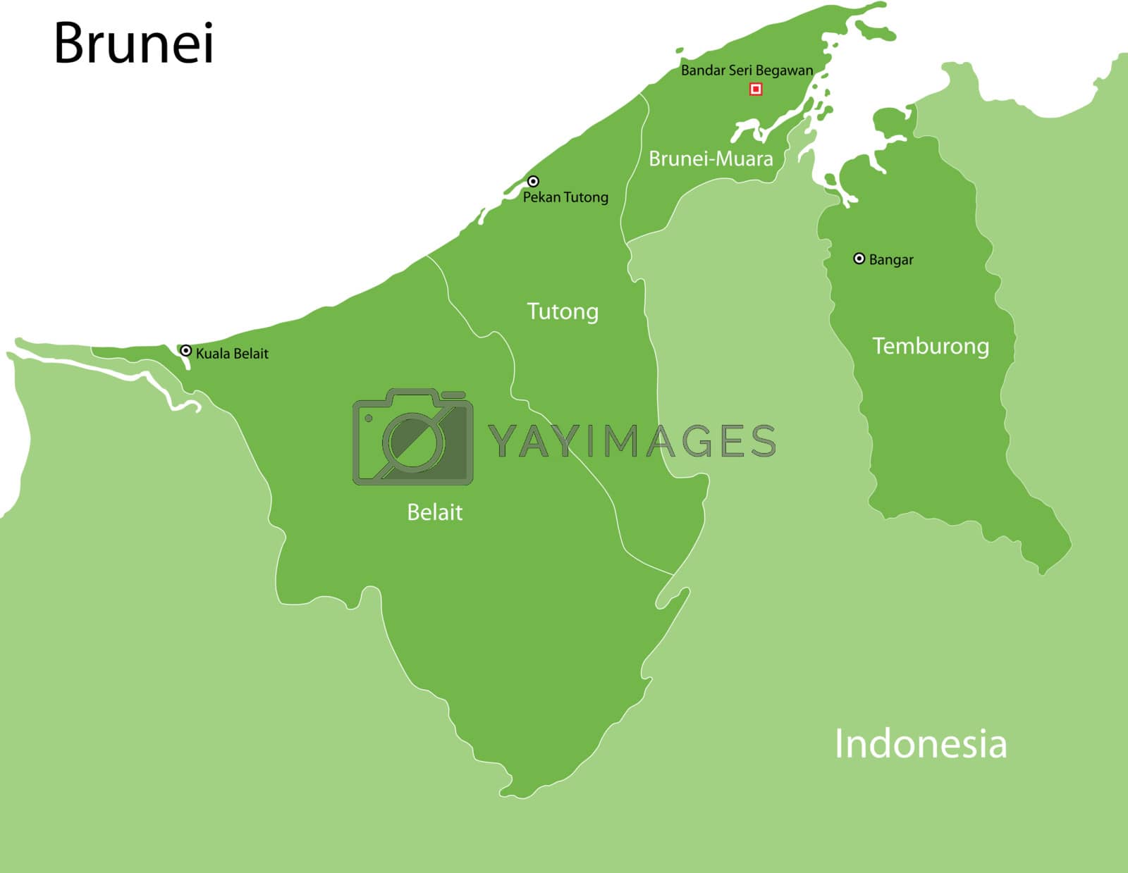 Royalty free image of Green Brunei map by Volina