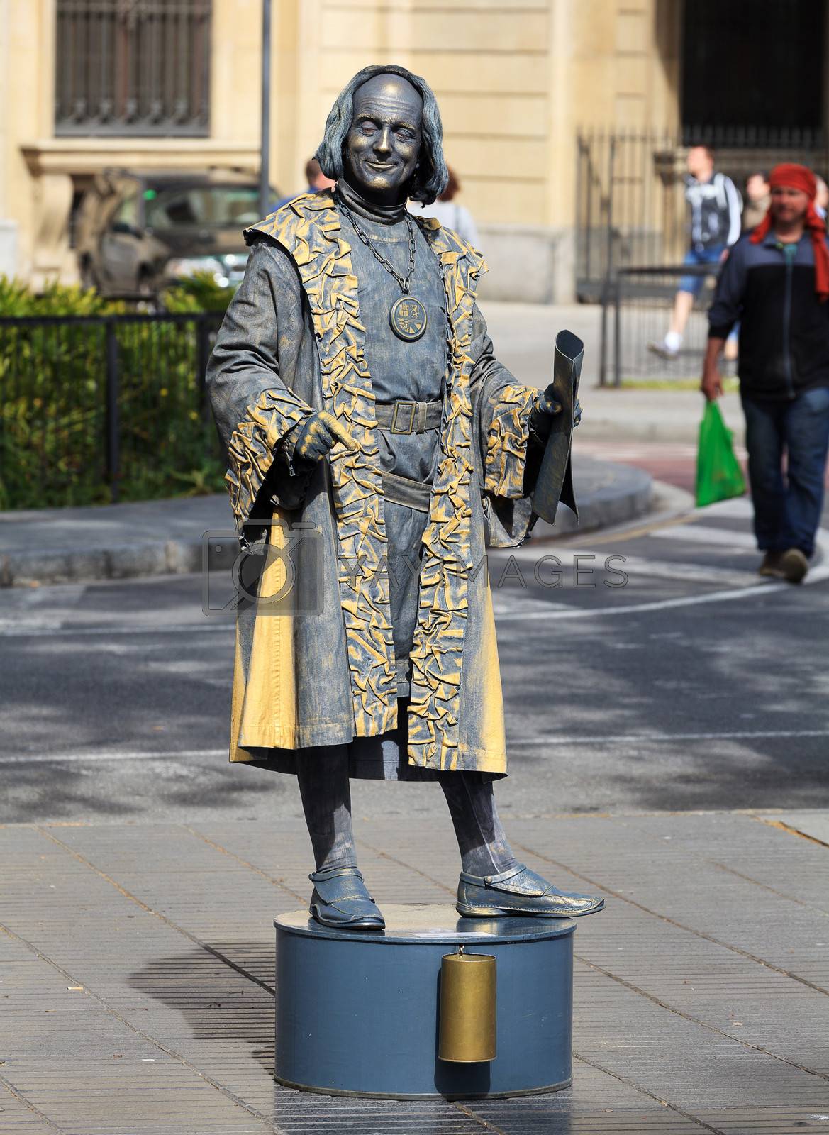 Royalty free image of Human statue dressed as Christopher Columbus by Nobilior