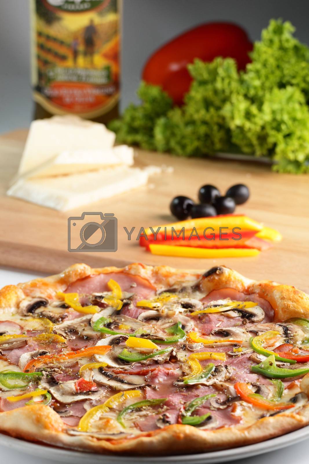 Royalty free image of hot pizza and tasty pizza by fiphoto