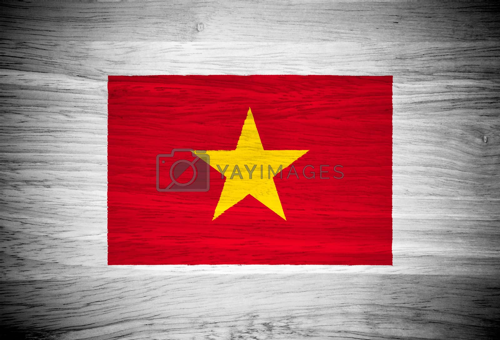 Royalty free image of Vietnam flag on wood texture by pinkblue
