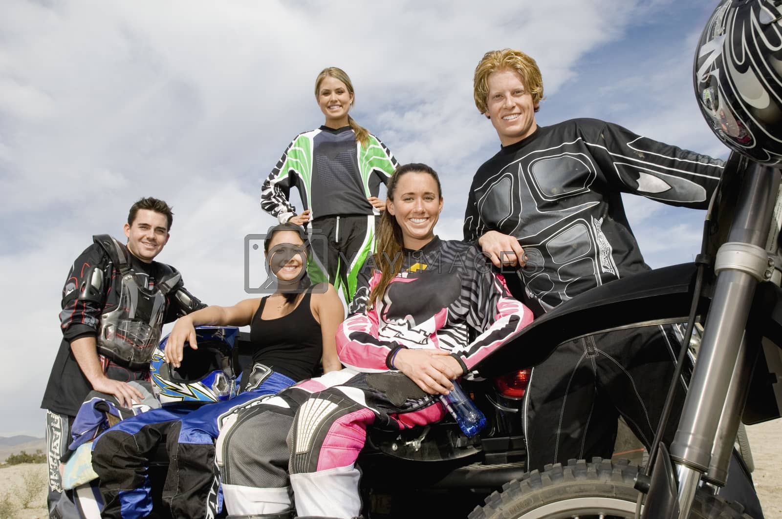 Royalty free image of Motocross Racers outdoors (portrait) by moodboard