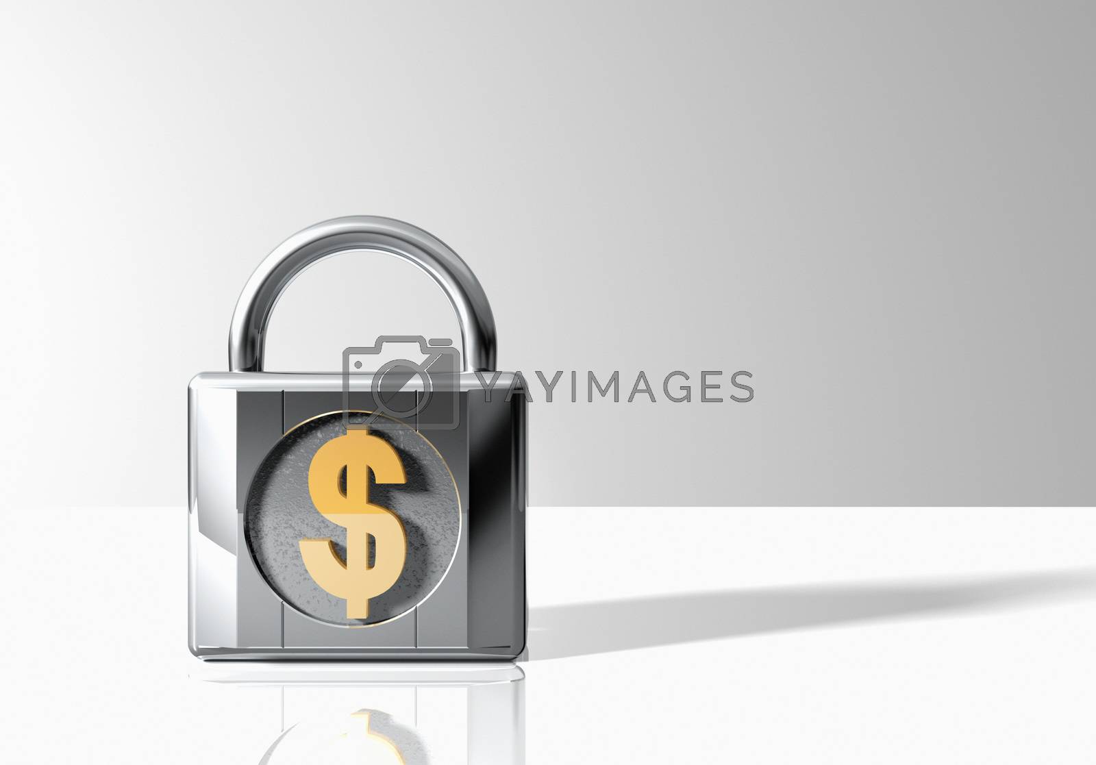 Royalty free image of Padlock with dollar sign by moodboard