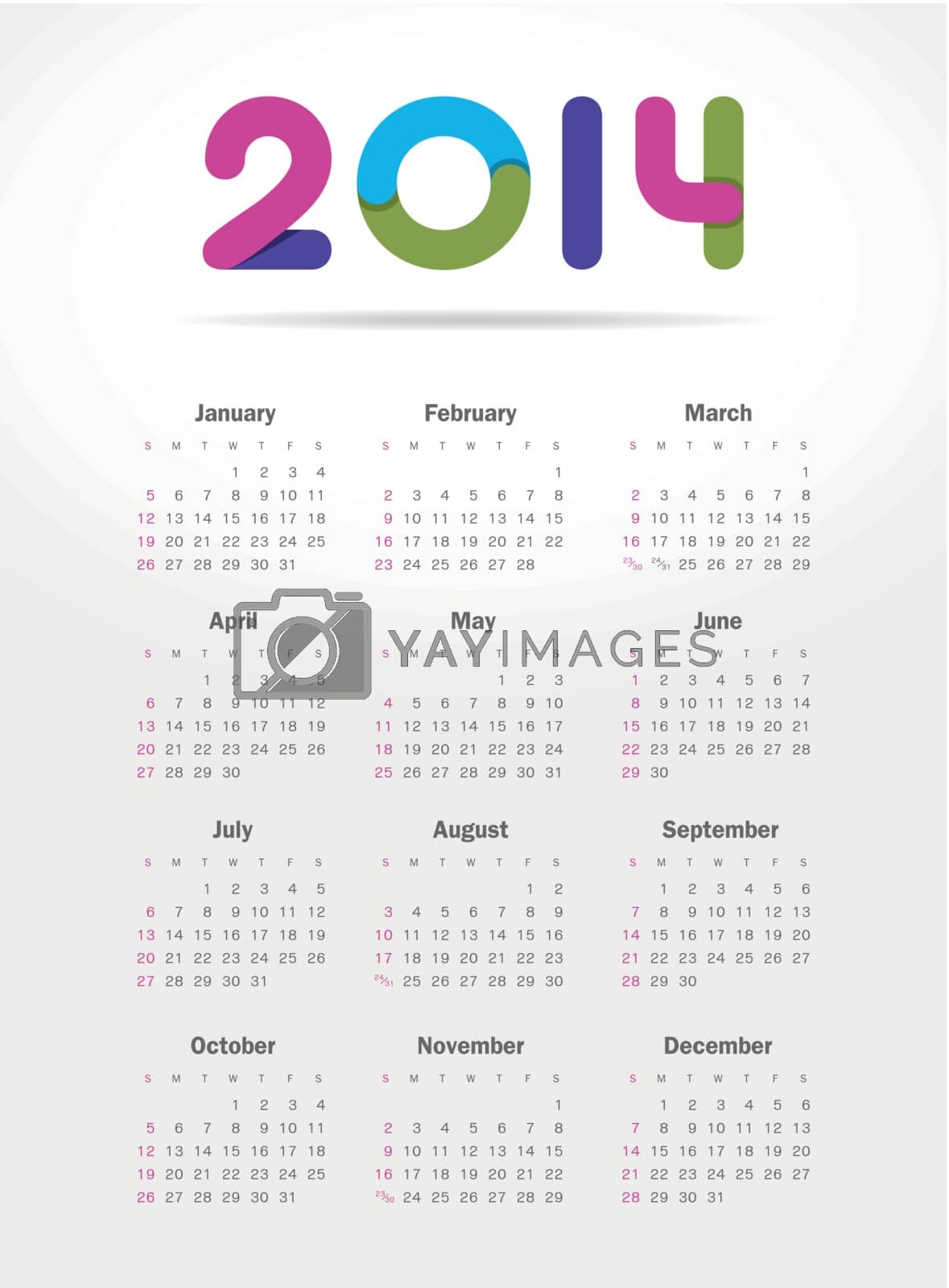 Royalty free image of Calendar 2014 by nosik