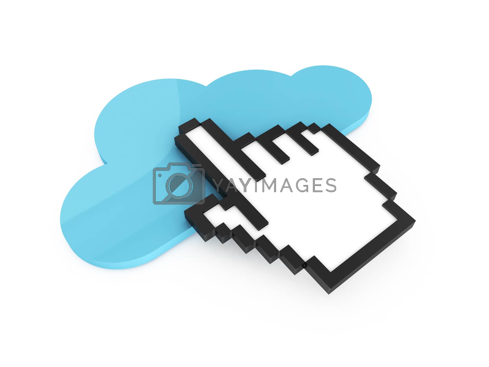 Royalty free image of Hand Cursor and Cloud Technology by niglaynike