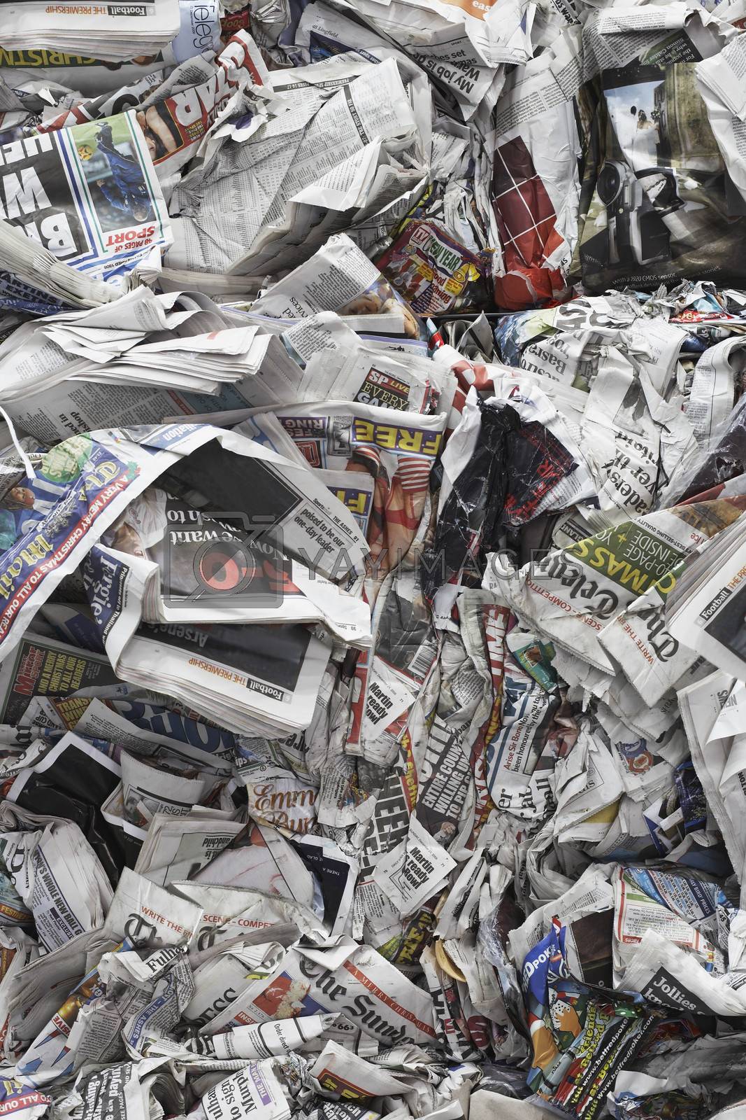Royalty free image of Full frame shot of crumpled newspapers by moodboard