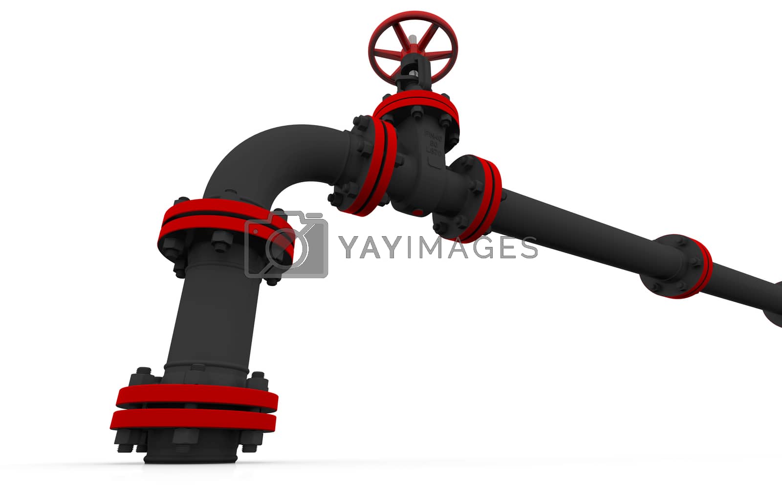 Royalty free image of Green pipe and valve by cherezoff