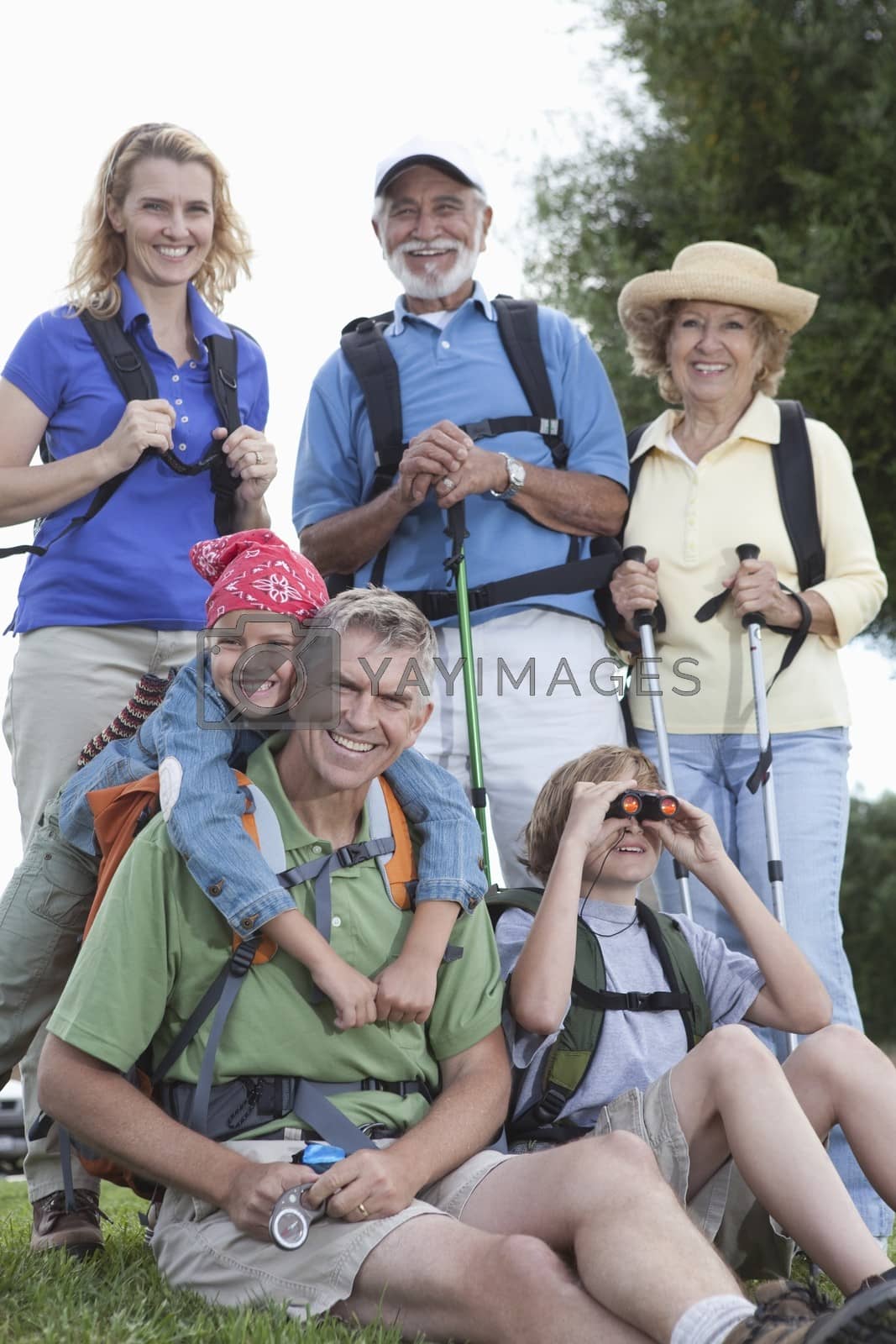 Royalty free image of Family with walking equipment by moodboard